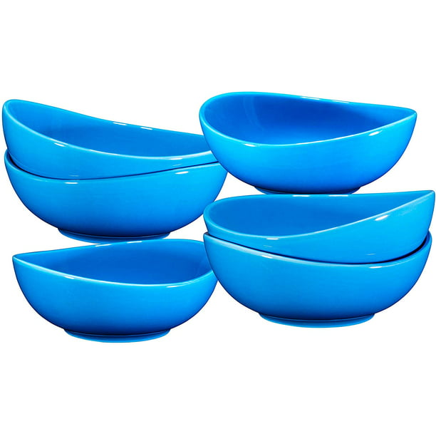 Ceramic 8 Oz Dessert Bowls Gradient Blue Set of 6